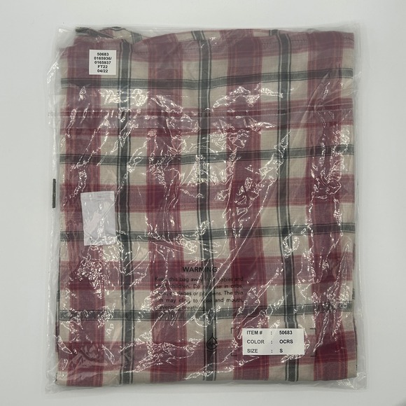 Garnet Hill Red Gauze Organic-Cotton Plaid Popover Blouse Women Small 50683 NWT - Picture 9 of 11